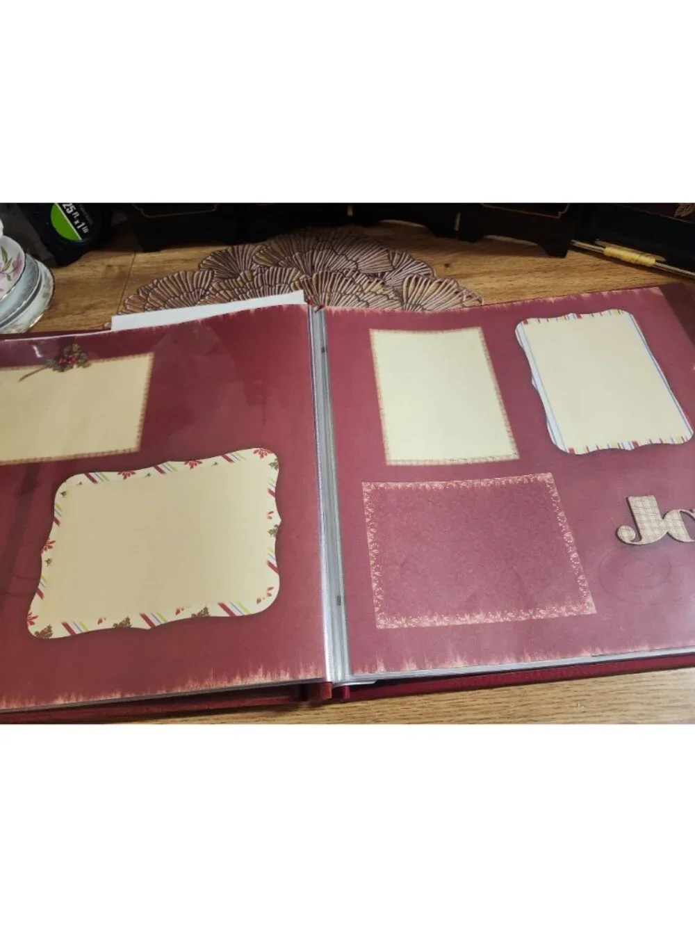 New Seasons Scrapbook Christmas Theme Red Textured Cover 12x12